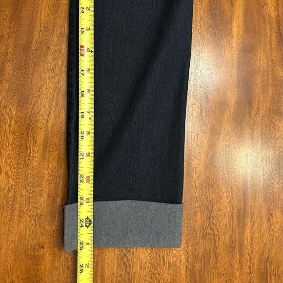 Lafayette 148 New York Dark Wash Cropped Cuffed Jeans Size 0 Stretch - Picture 6 of 7
